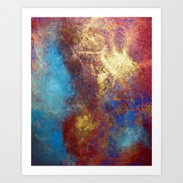 Philip Bowman Red, Blue And Gold Modern Abstract Art Painting Art Print