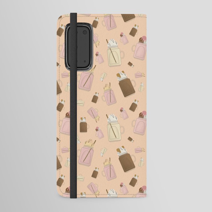 Vanilla Chocolate Strawberry Milkshake Pattern Android Wallet Case