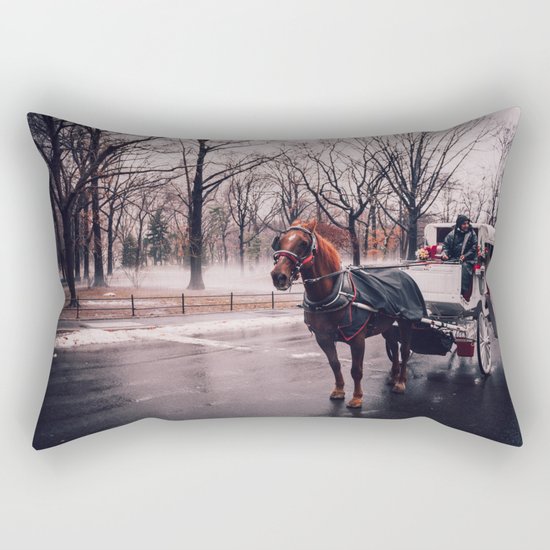 NYC Horse and Carriage Rectangular Pillow