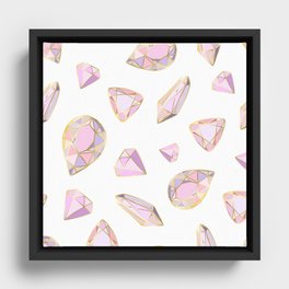 pink and gold gemstones Framed Canvas