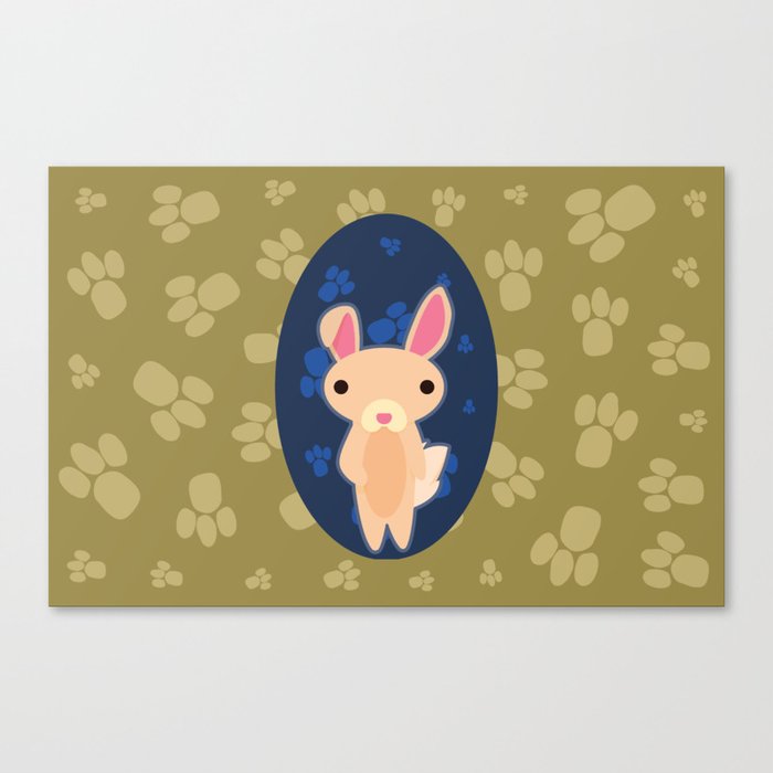 Rabbit with Paw Print Canvas Print