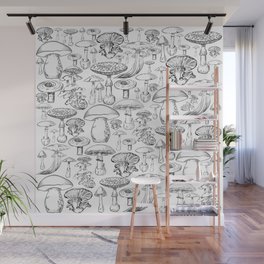 Mushroom Print Wall Mural