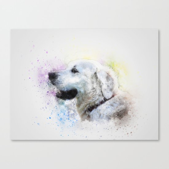 Abstract Colorful Dog Canvas Print