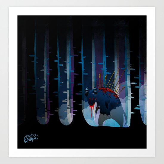 The monster Art Print
