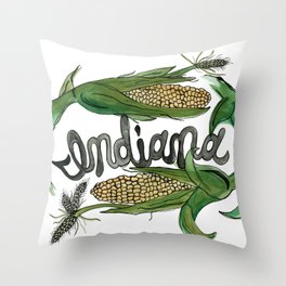 Indiana is corny Throw Pillow