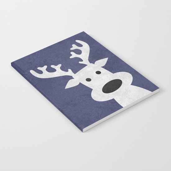 Christmas reindeer blue marble Notebook