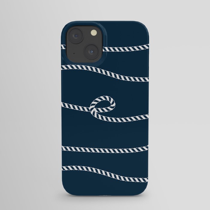 Seamless marine pattern, rope weave iPhone Case