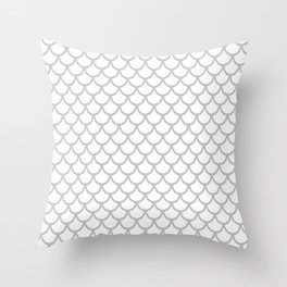 Scales (Gray & White Pattern) Throw Pillow