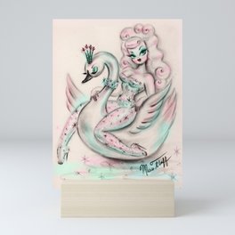Swan Pixie Burlesque Girl Mini Art Print