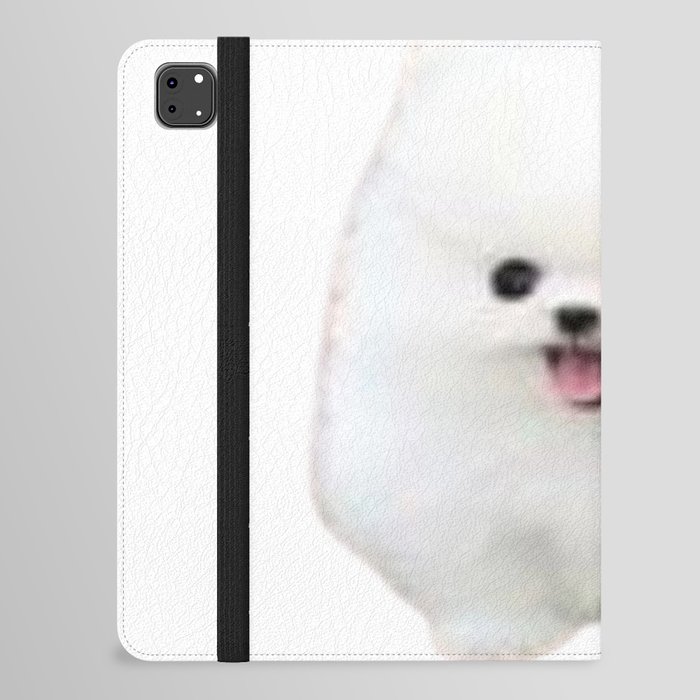 White Adorable Puppy Dog Like A CLoud iPad Folio Case
