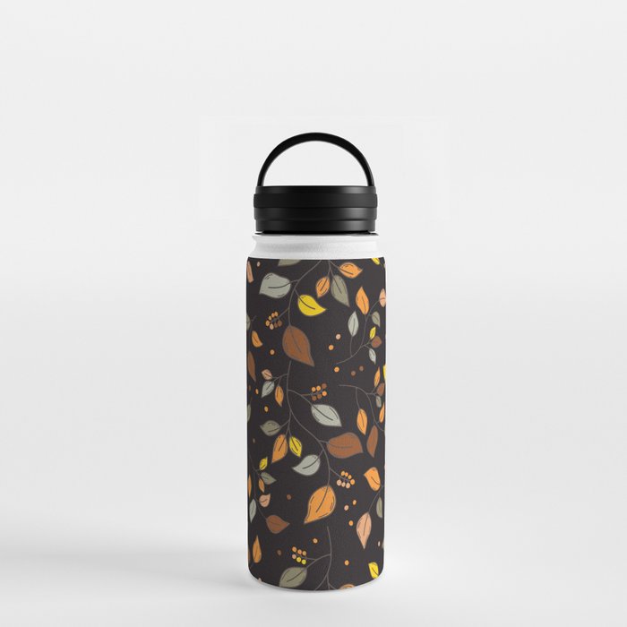 Autumn berries and leaves in warm colors Water Bottle