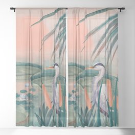Blue Heron Sheer Curtain