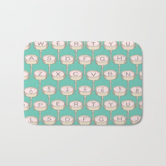 Infinite Typewriter_Green and Pink Bath Mat