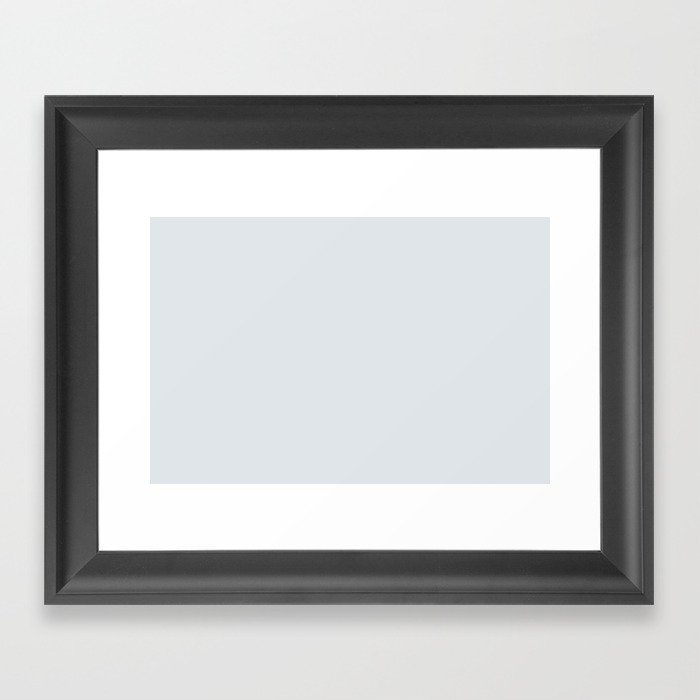 Enchanting Light Blue Gray Solid Color PPG Winter Haven PPG1042-2 - All One Single Shade Hue Colour Framed Art Print