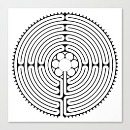 Cathedral of Our Lady of Chartres Labyrinth - Black Canvas Print
