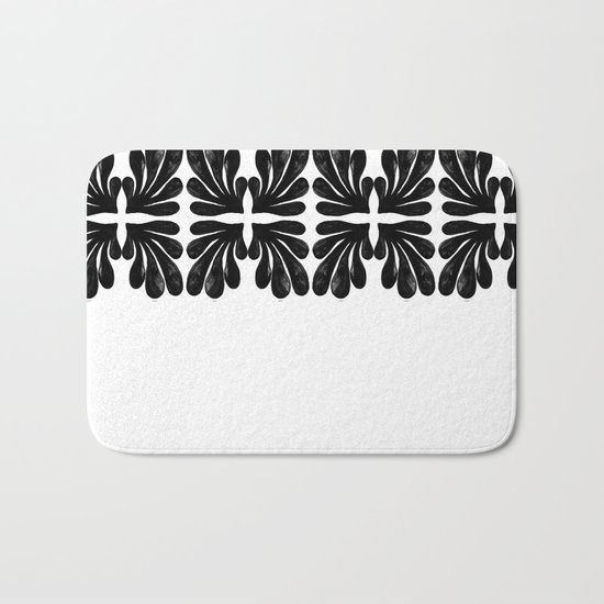 Grace - black and white abstract painting india ink brushstroke watercolor minimal modern urban Bath Mat