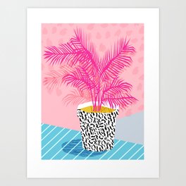 No Can Do - hipster abstract neon 1980s style memphis print palm springs socal los angeles desert Art Print