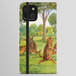 Egg and Spoon Race by Louis Wain iPhone Wallet Case