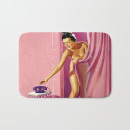 Pin Up Girl in Pink Bathroom Bath Mat