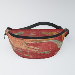 Animal Grotesques Mughal Carpet Fragment Digital Painting Fanny Pack