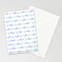 Blue Shark Pattern Stationery Cards