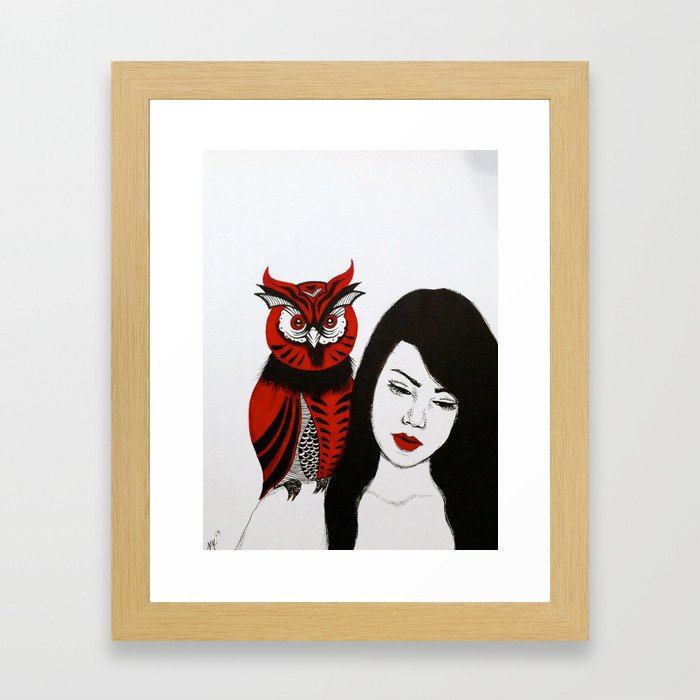 Owl Woman Framed Art Print