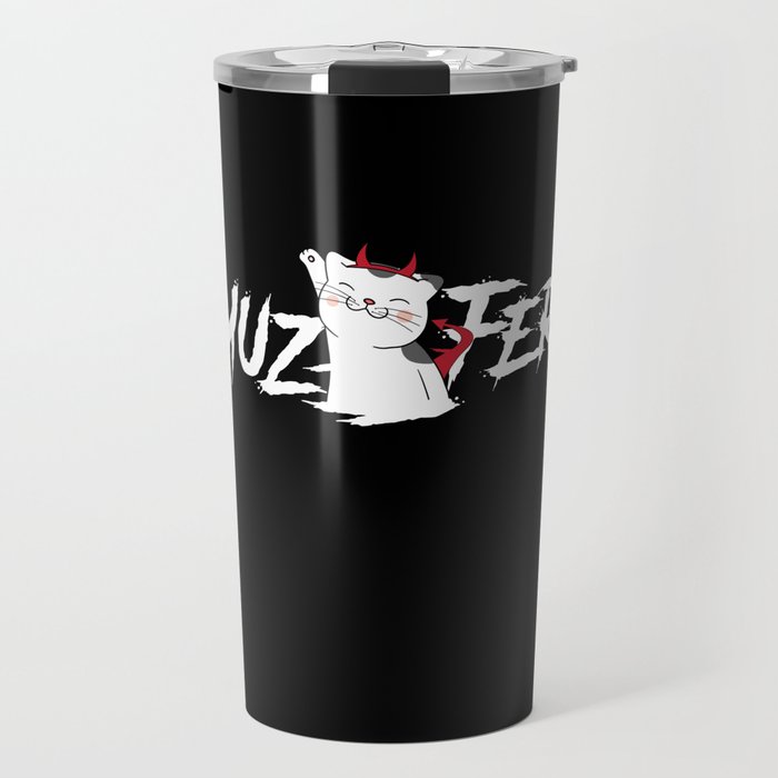 Muzifer Cat Kitten Devil Lucifer Travel Mug