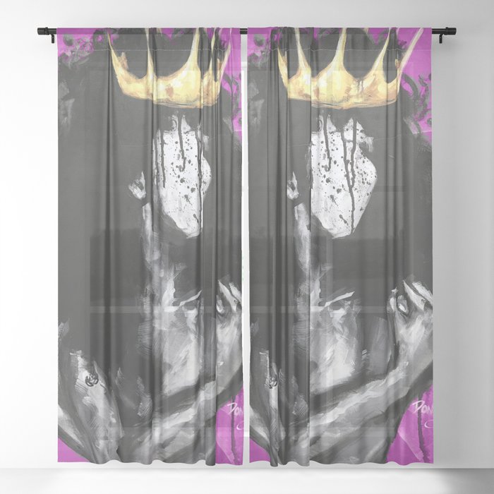 Naturally Queen IV PINK Sheer Curtain