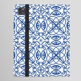Secret Handshake Lodge Blue Retro Bandana Pattern iPad Folio Case