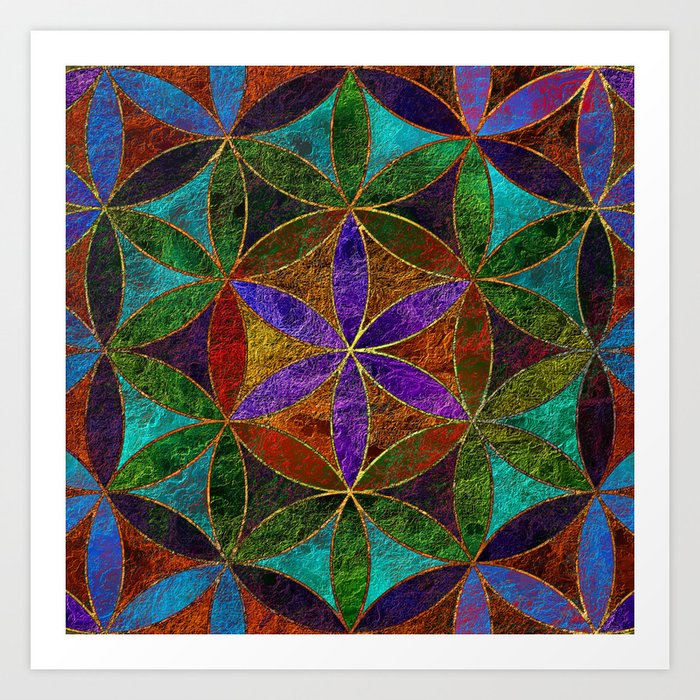 The Flower Of Life Sacred Geometry 2 Art Print By Klara Acel Society6   The Flower Of Life Sacred Geometry 2 Prints 