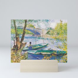 Vincent Van Gogh Fisherman and Boats from Pont De Clichy 1887 Mini Art Print