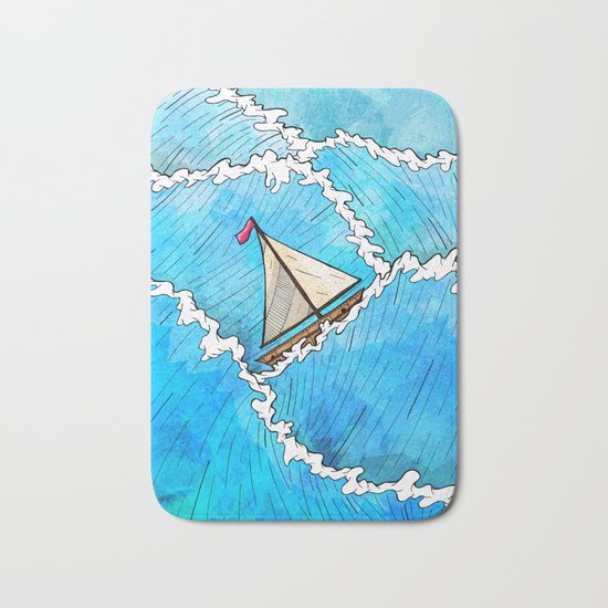 Let's Go Sailing Bath Mat