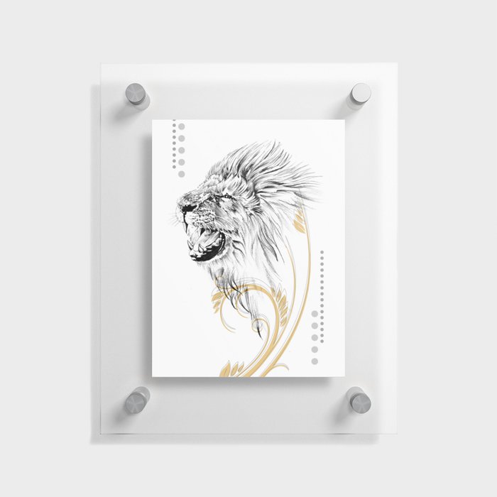 Lion, wild art, illustration, grunge, painting Floating Acrylic Print