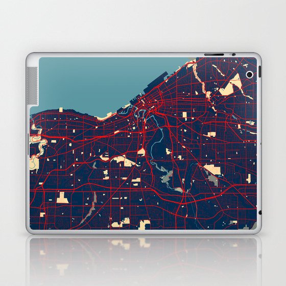 Cleveland City Map of Ohio, USA - Hope Laptop & iPad Skin