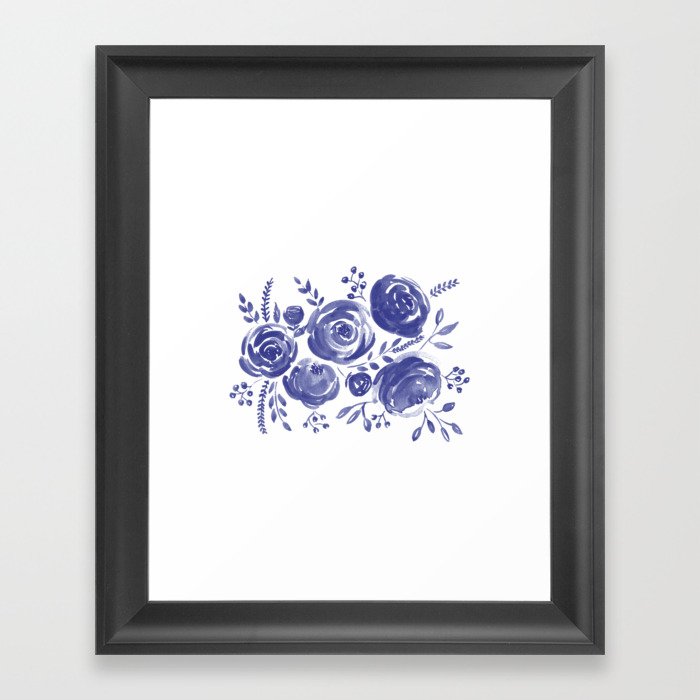 Blue bouquet Framed Art Print