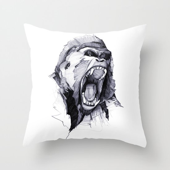 Wild Rage Throw Pillow
