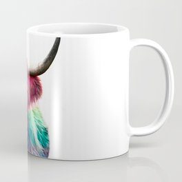 Highland Cow Colorful Dyed Hair Punk Coffee Mug