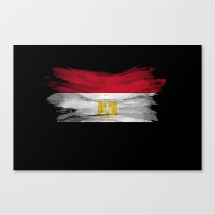 Egypt flag brush stroke, national flag Canvas Print