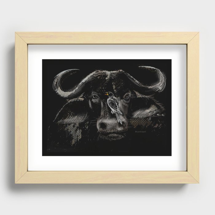 Buffalo and the Bird Recessed Framed Print