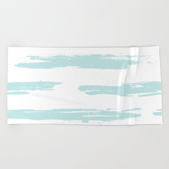 Swipe Stripe Succulent Blue and White Beach Towel