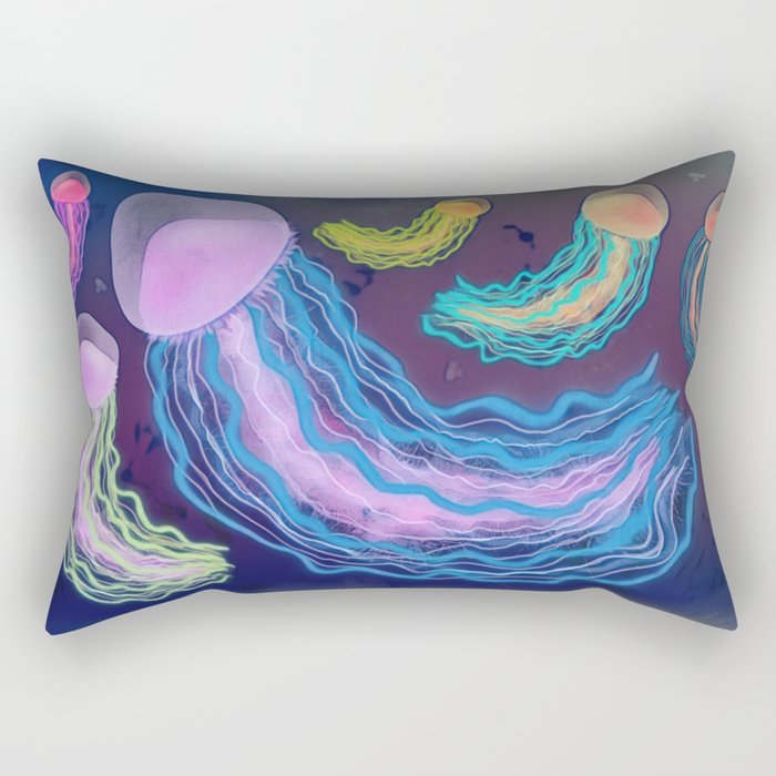 Rainbow Jellyfish Rectangular Pillow