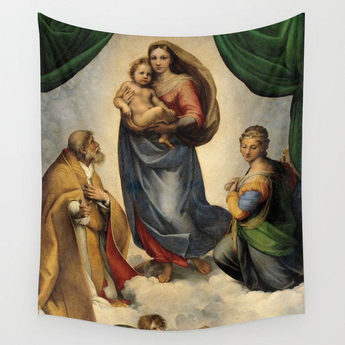 The Sistine Madonna Oil Painting By Raphael Wall Tapestry By