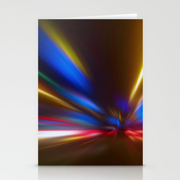 Light Trails in the Dark, Traffic Light Trails, Abstract Traffic Lines Stationery Cards