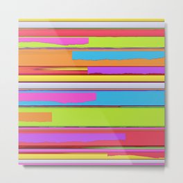 Side streets Metal Print | Brightcolors, Abstract, Digital, Linear, Verystrongpigments, Lineslinear, Painting, Barsstripes, Horizontalstructure, Parallellines 