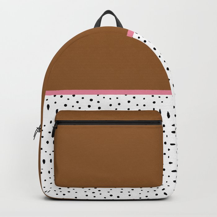 Afghan Tan + Carissma Pink + Polka Dots Composition  Backpack