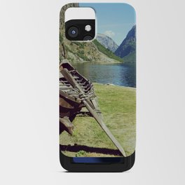 Viking wooden boat by the fjord in Norway | Ancient Scandinavia iPhone Card Case