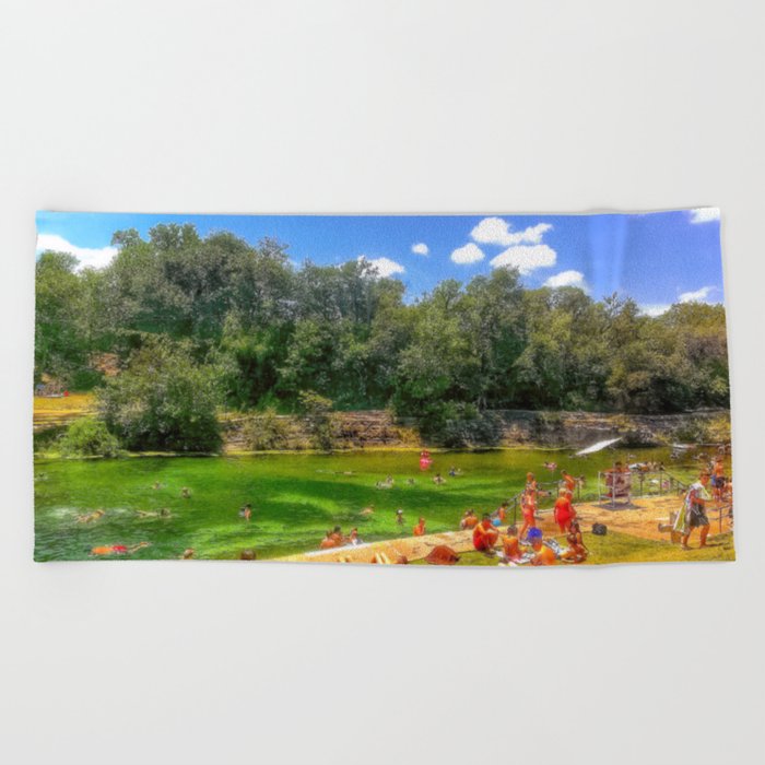 Barton Springs at Zilker Park - Austin, Texas Beach Towel