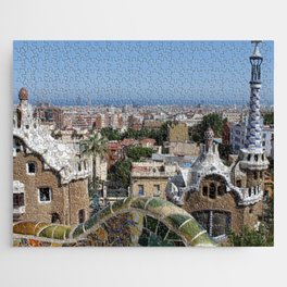 Spain Photography - Park Güell Under The Blue Sky Jigsaw Puzzle