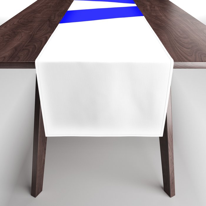 V MONOGRAM (BLUE & WHITE) Table Runner