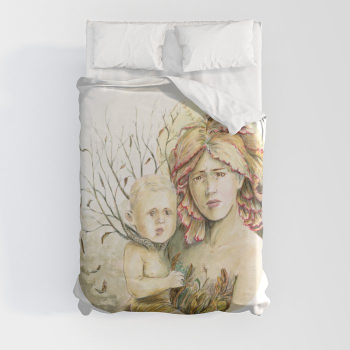 Mother Earth to her child Duvet Cover